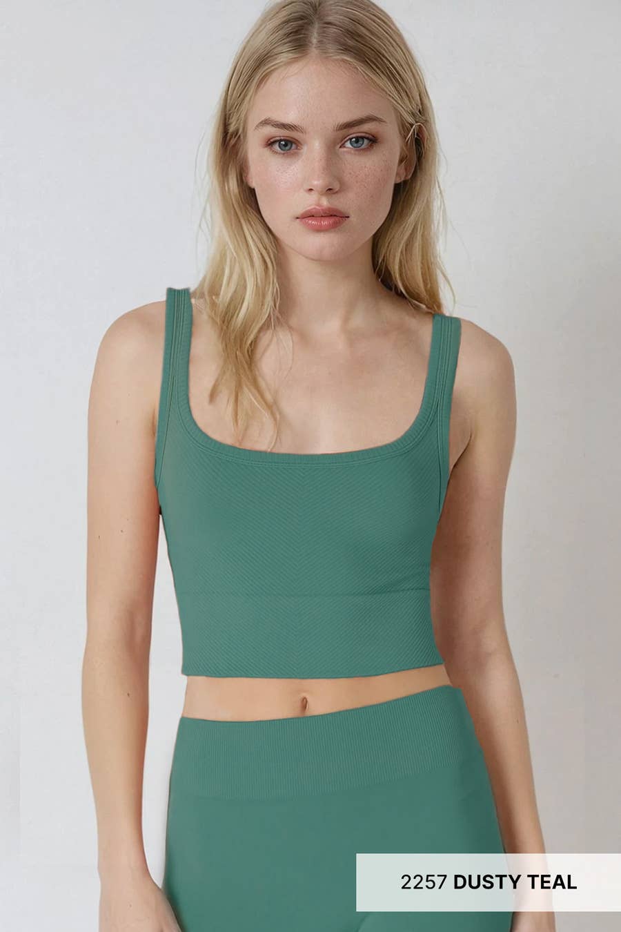 Niki Biki Chevron Ribbed Crop Top