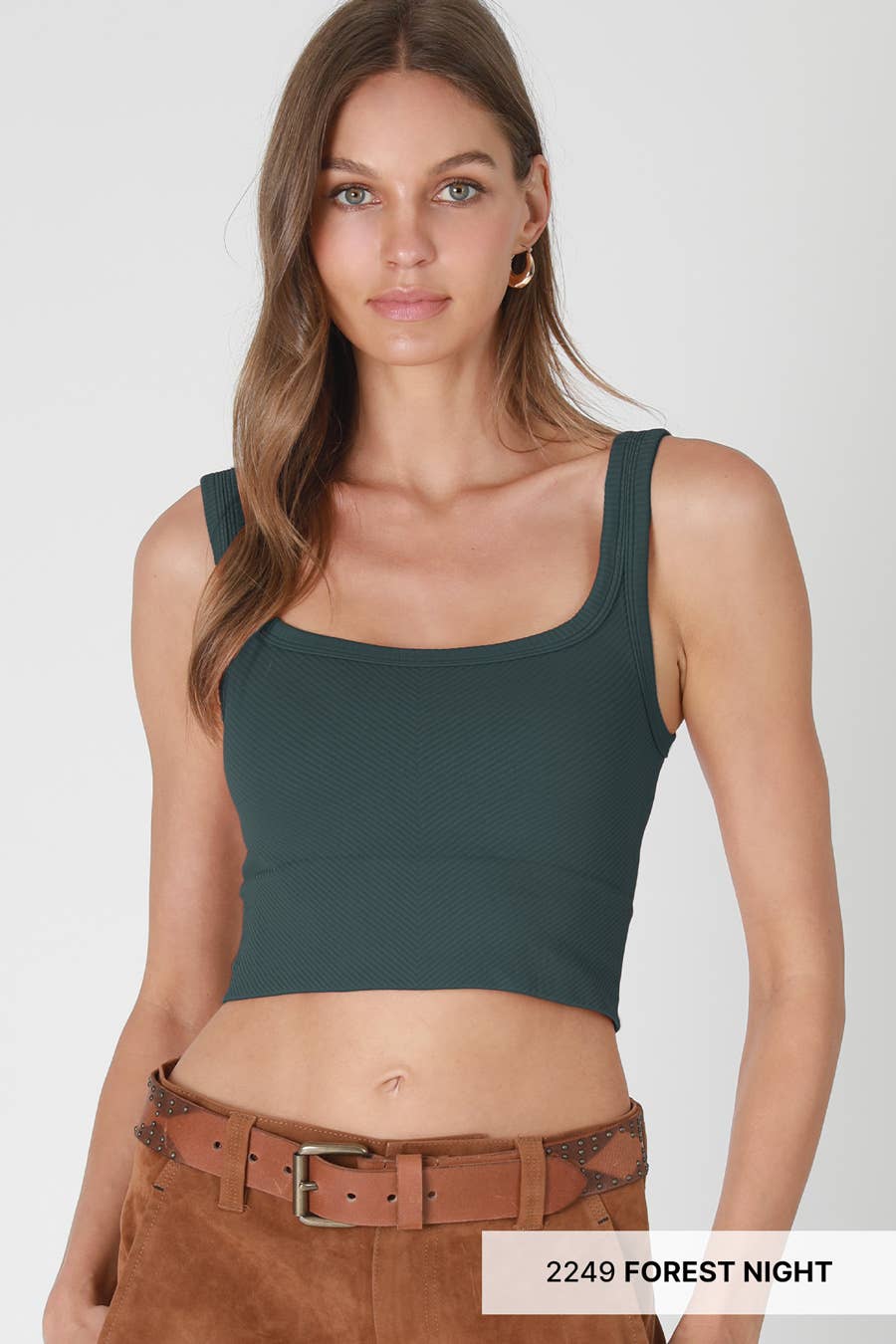Niki Biki Chevron Ribbed Crop Top