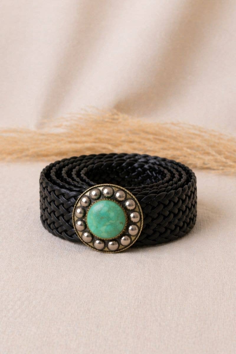 Lula Natura WIDE BLACK LEATHER BELT SATURN v