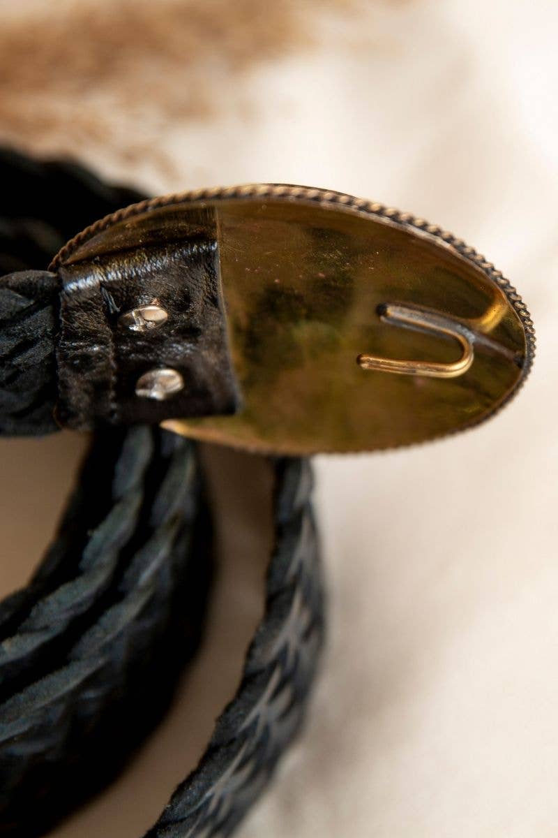 Lula Natura WIDE BLACK LEATHER BELT SATURN v