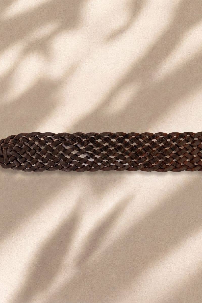 Lula Narura Dark Brown Wide Leather Belt v