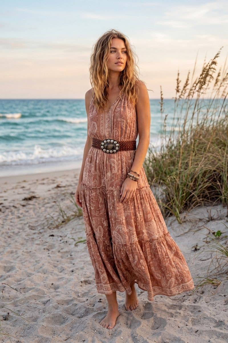 Lula Natura WIDE EXTENDED BROWN LEATHER BELT MARTE v