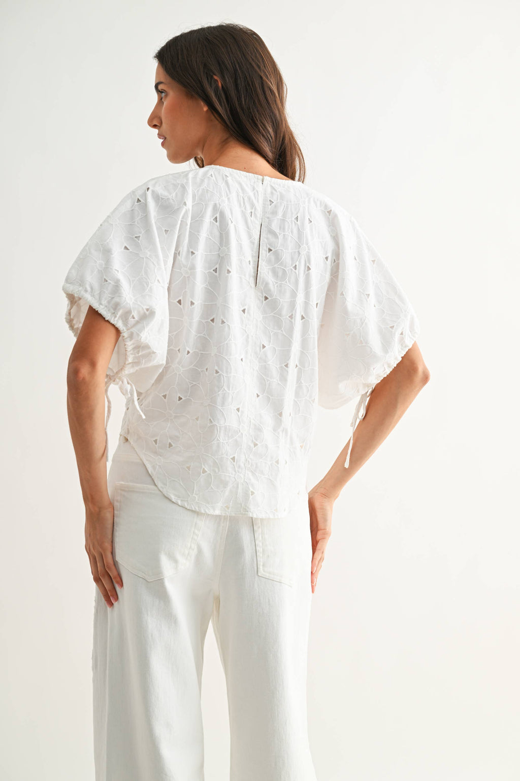 CAMELIIA Embroidered White Cotton Blouse