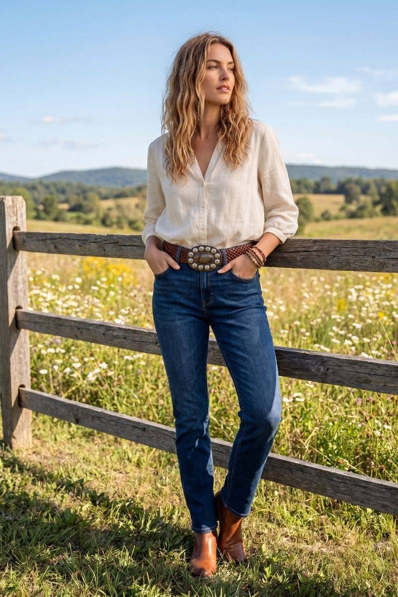 Lula Natura WIDE EXTENDED BROWN LEATHER BELT MARTE v