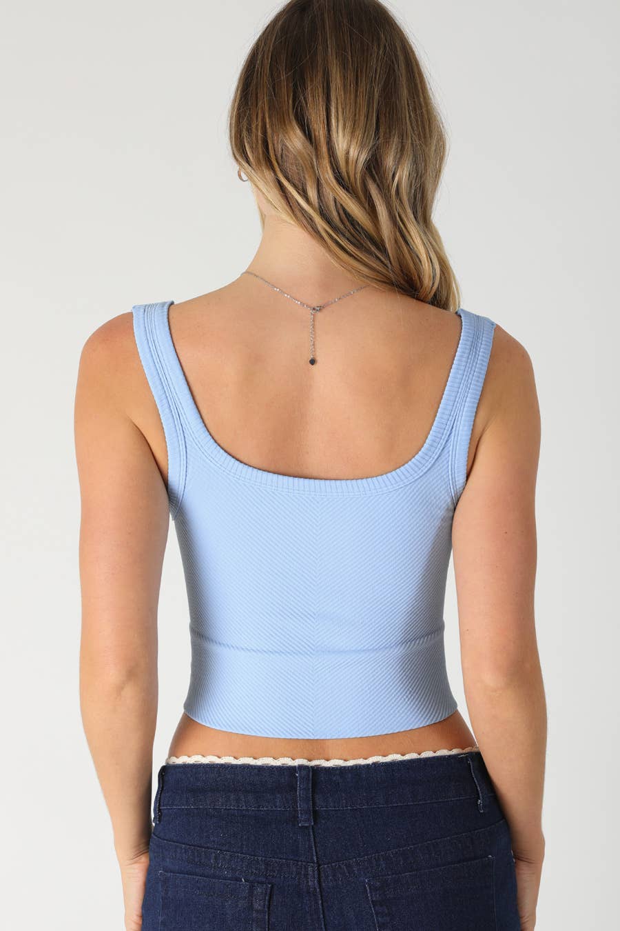 Niki Biki Chevron Ribbed Crop Top