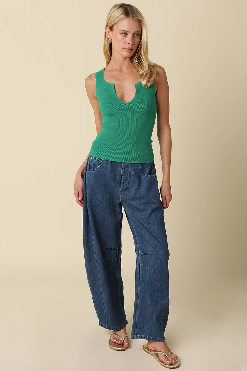 Coco Notch Neck Ribbed Tank