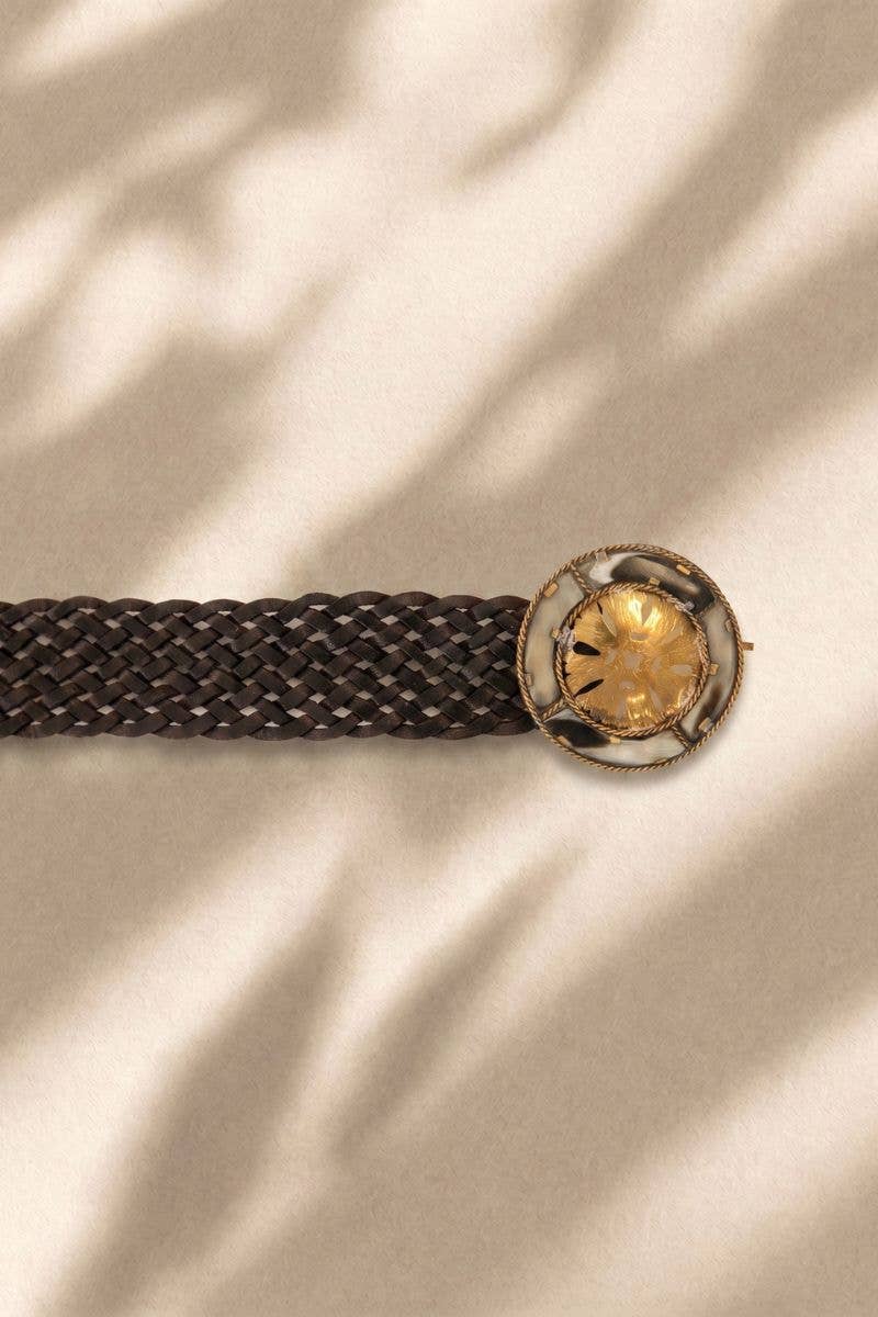 Lula Narura Dark Brown Wide Leather Belt v