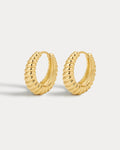 Ridged Marbella Hoops- Gold