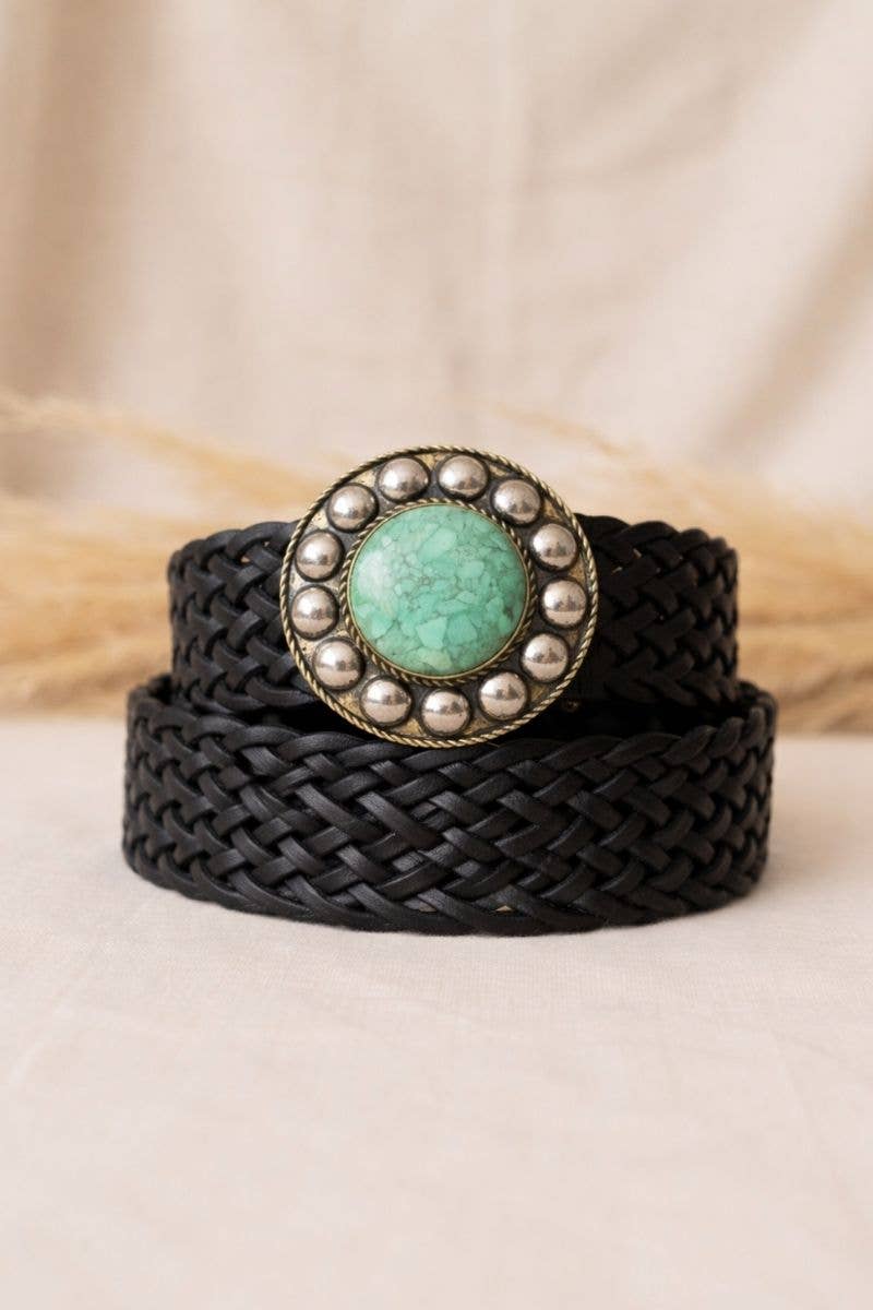 Lula Natura WIDE BLACK LEATHER BELT SATURN v