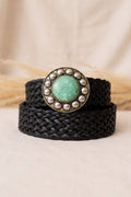 Lula Natura WIDE BLACK LEATHER BELT SATURN v