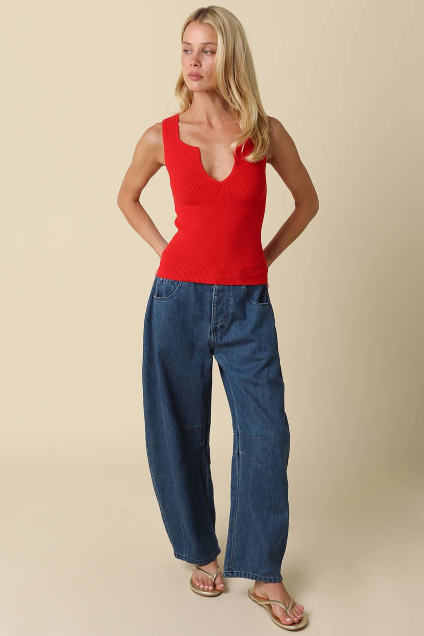Coco Notch Neck Ribbed Tank