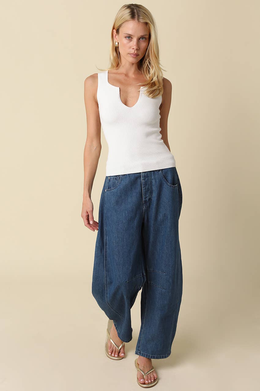 Coco Notch Neck Ribbed Tank