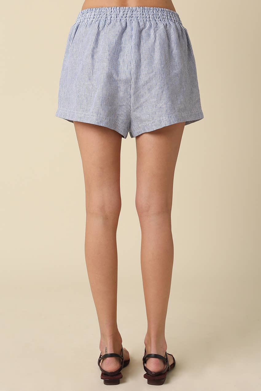 Kenzy Linen Elastic Waist Shorts