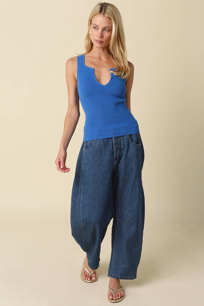 Coco Notch Neck Ribbed Tank