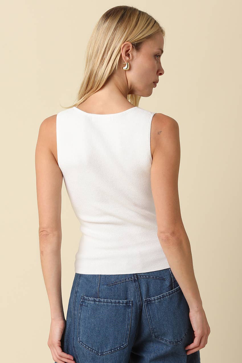 Coco Notch Neck Ribbed Tank