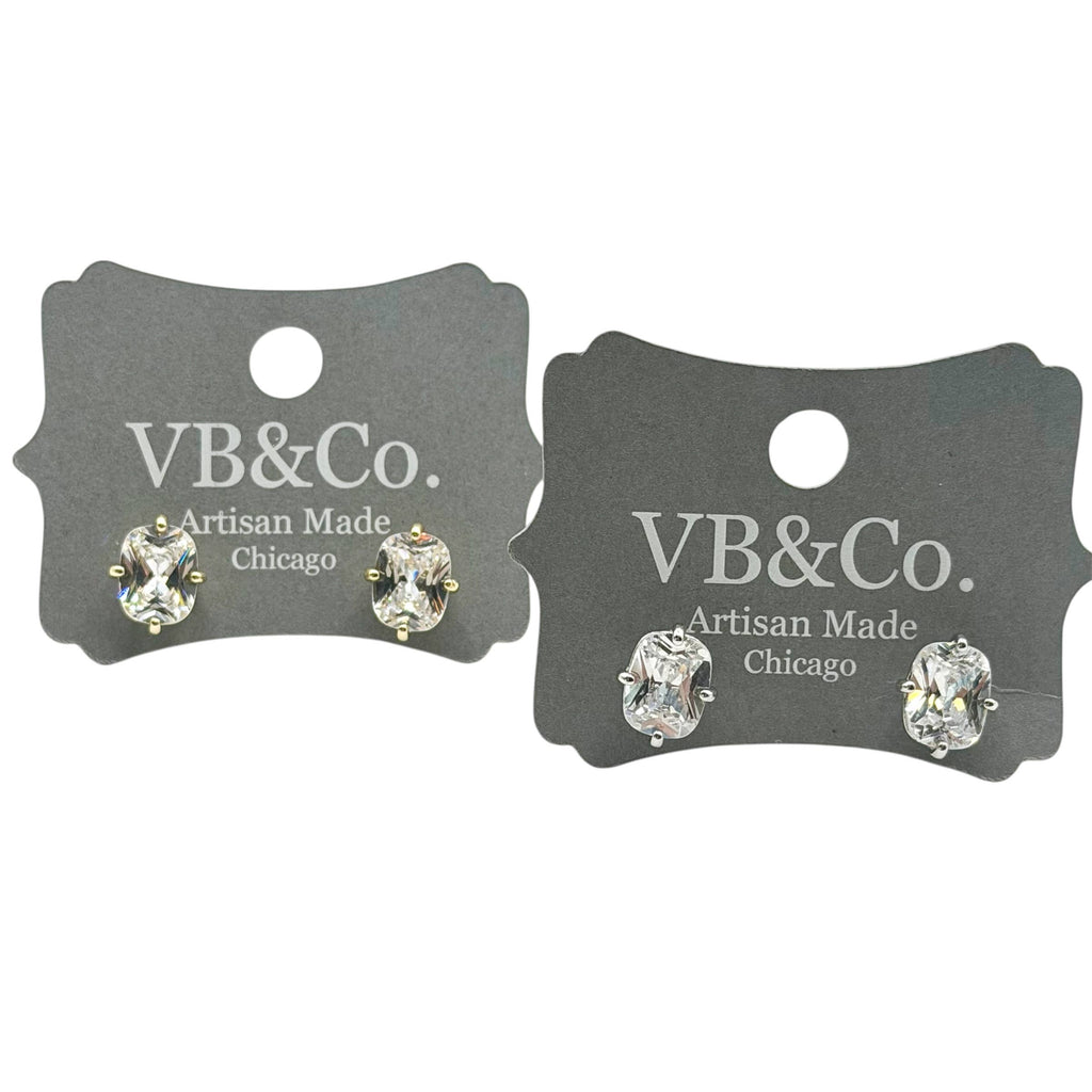 VB & Co CZ crystal stud earrings