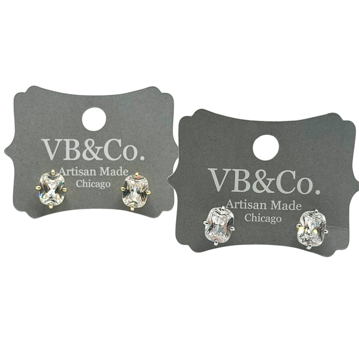 VB & Co CZ crystal stud earrings