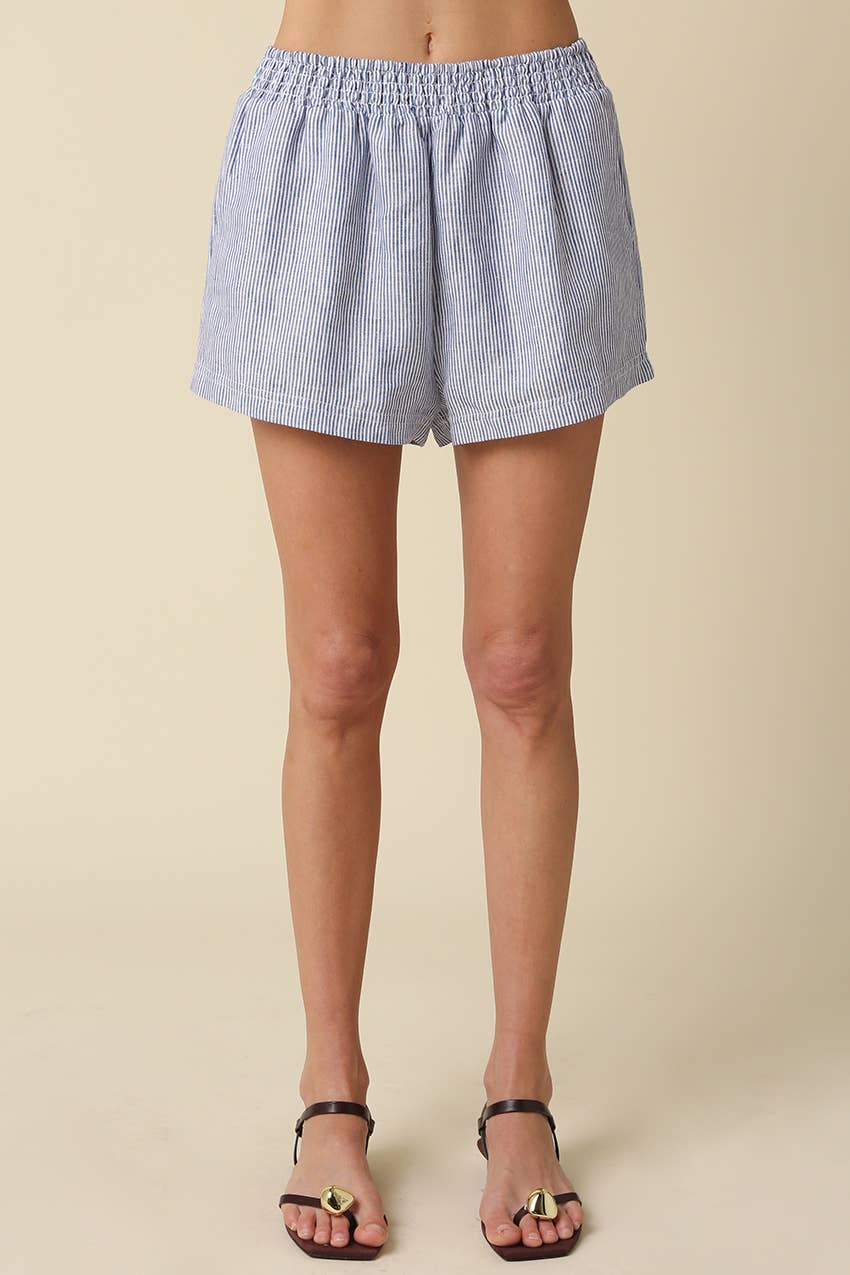 Kenzy Linen Elastic Waist Shorts