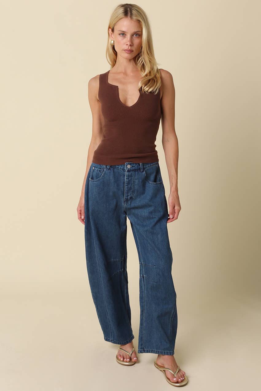 Coco Notch Neck Ribbed Tank