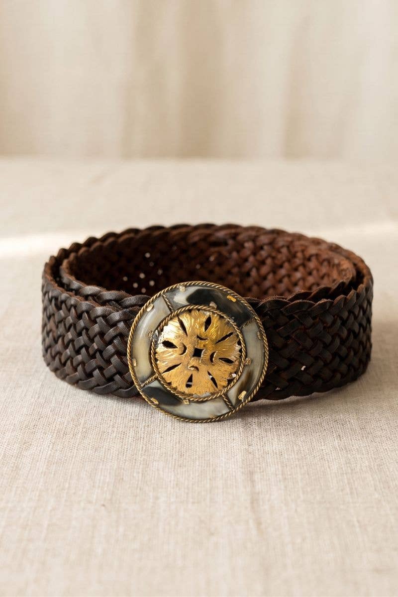 Lula Narura Dark Brown Wide Leather Belt v