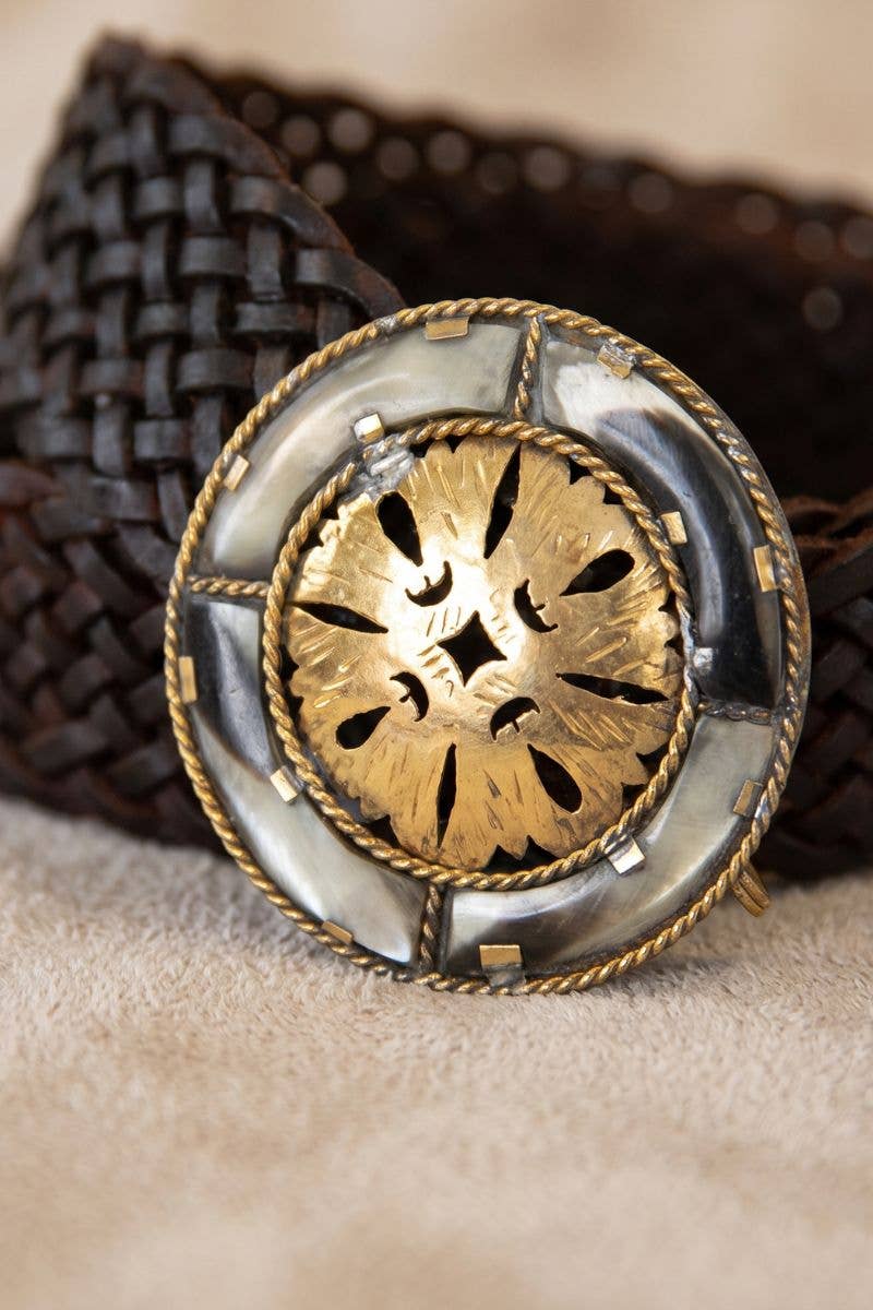 Lula Narura Dark Brown Wide Leather Belt v