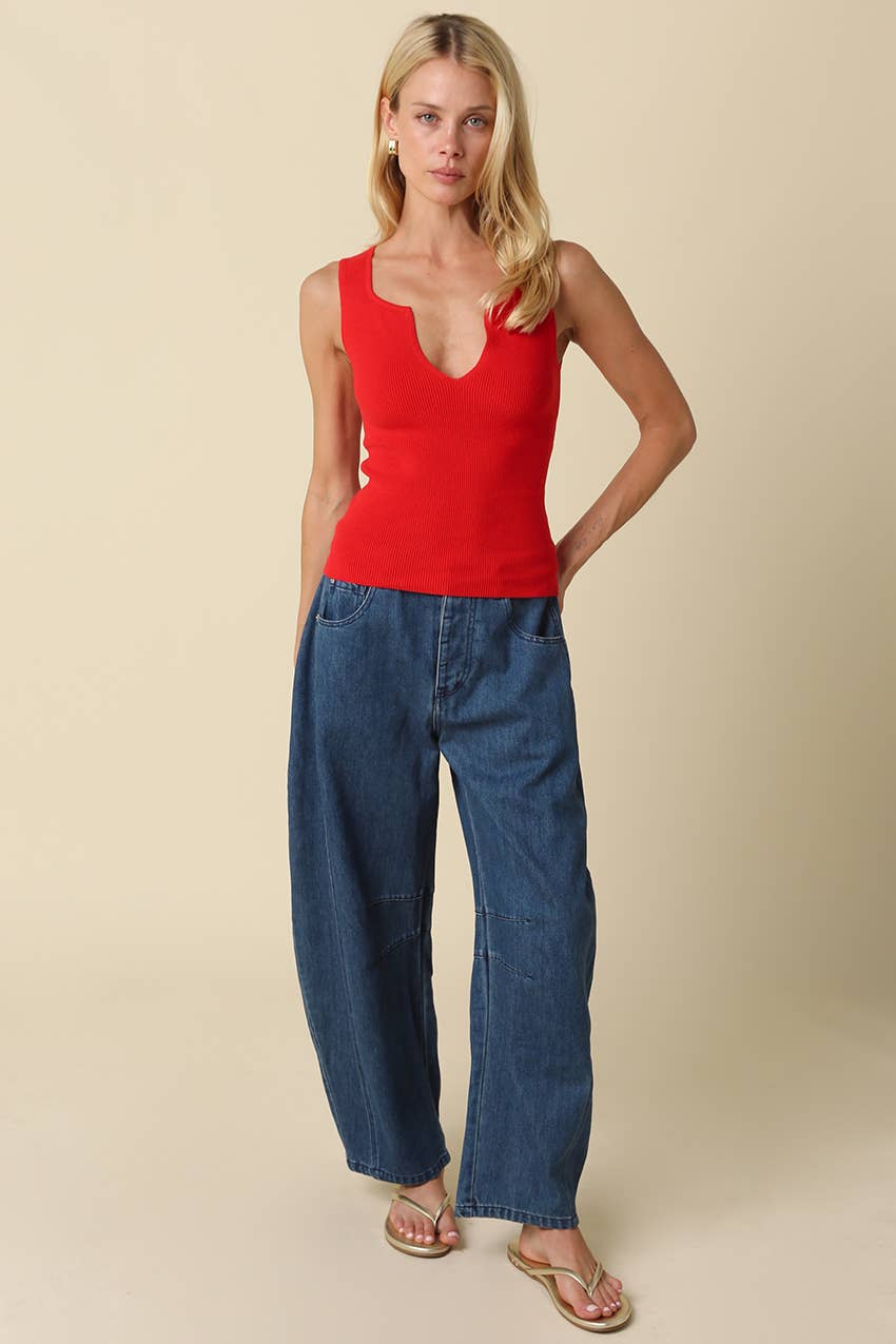 Coco Notch Neck Ribbed Tank