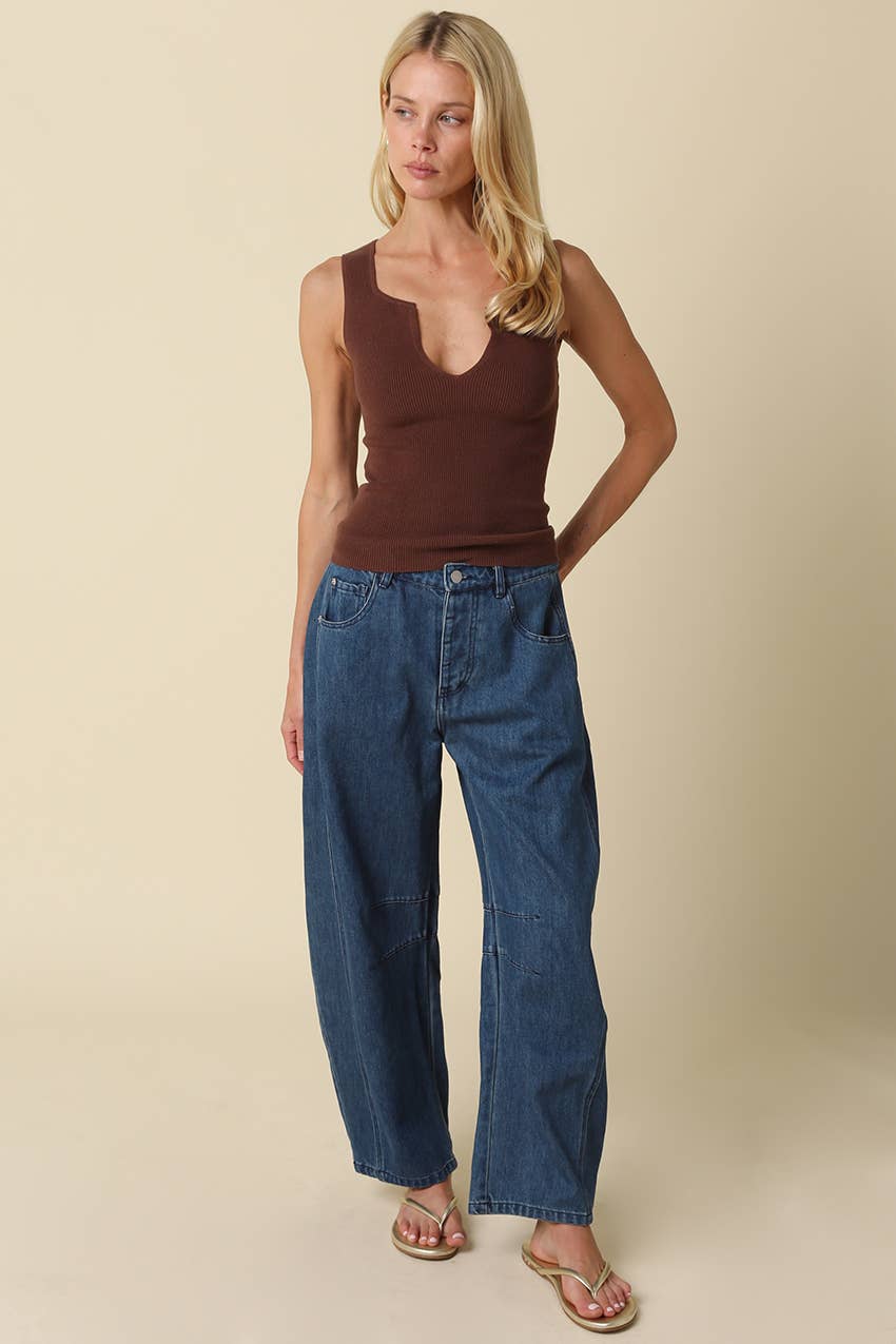Coco Notch Neck Ribbed Tank