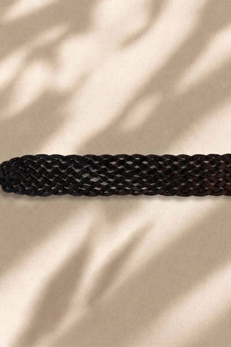 Lulu Natura BLACK LEATHER BELT IMPE WIDE v