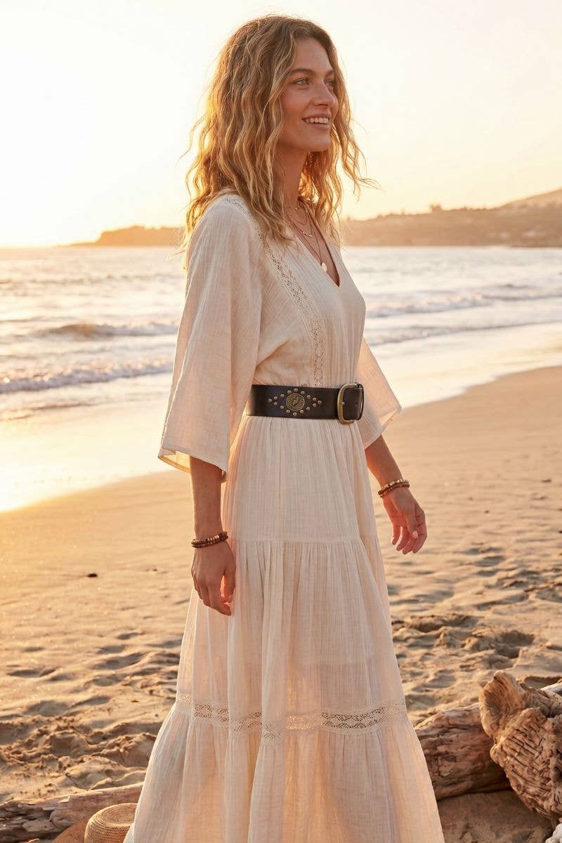Lula Natura BLACK LEATHER WIDE COIN BELT v