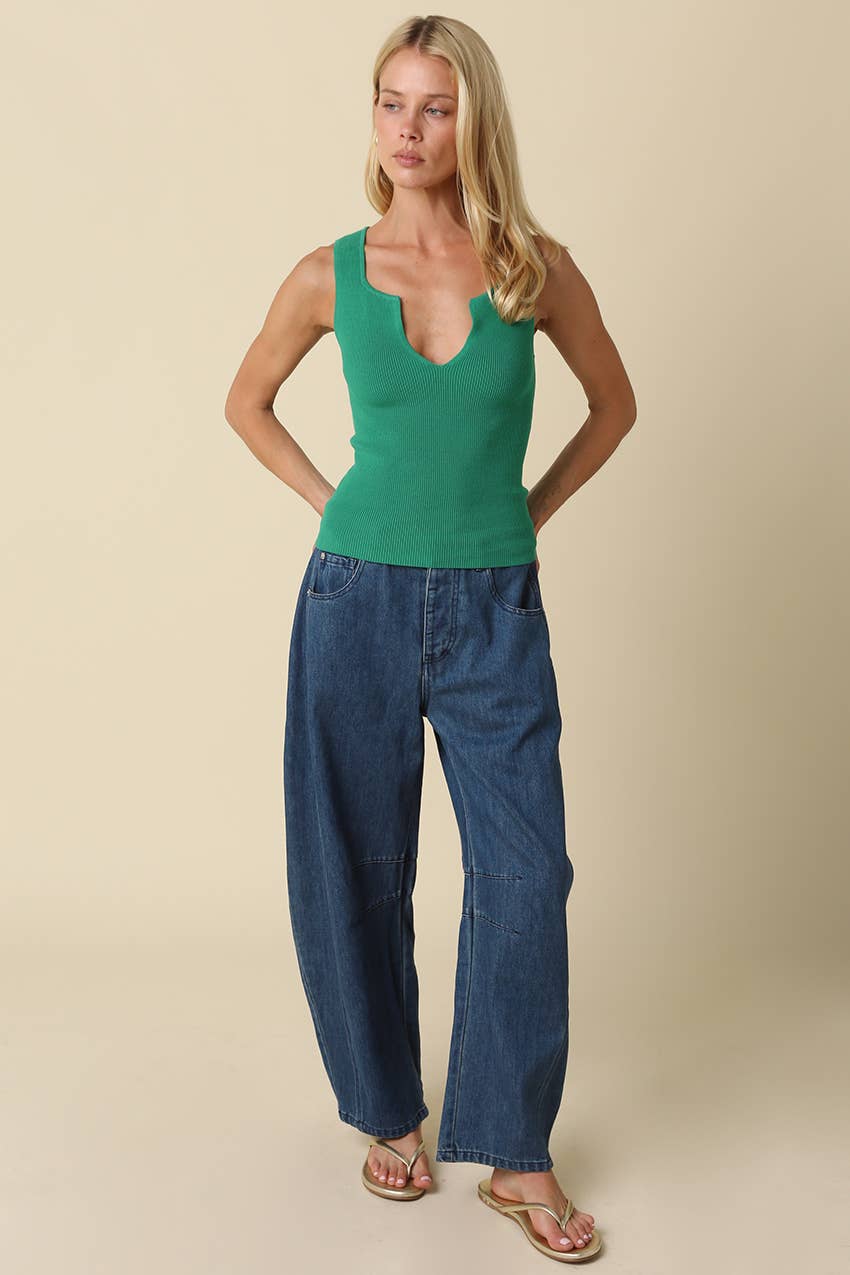 Coco Notch Neck Ribbed Tank