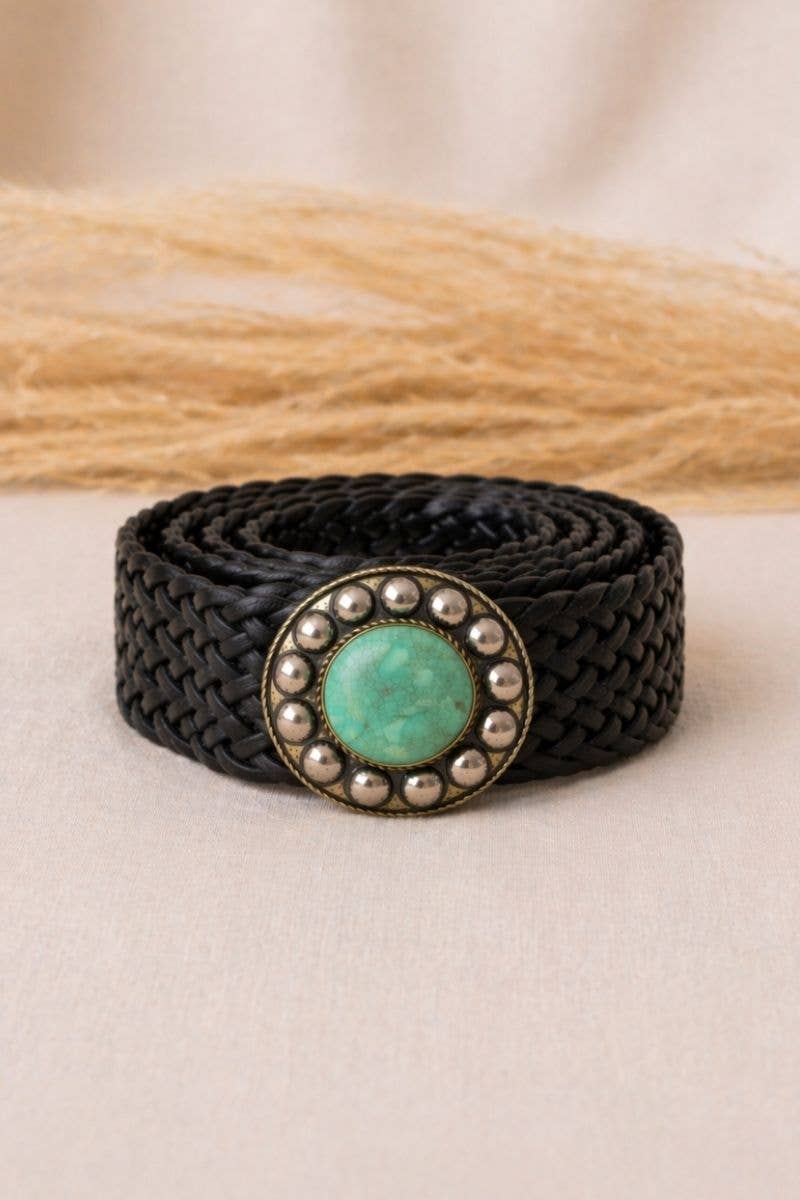 Lula Natura WIDE BLACK LEATHER BELT SATURN v