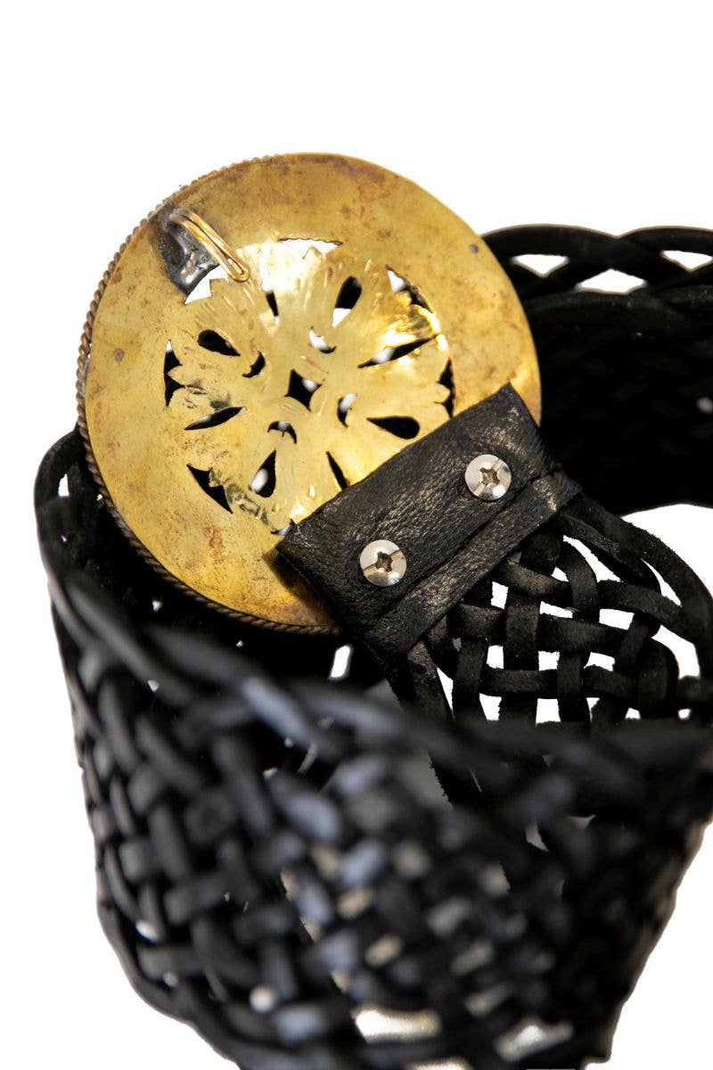 Lulu Natura BLACK LEATHER BELT IMPE WIDE v