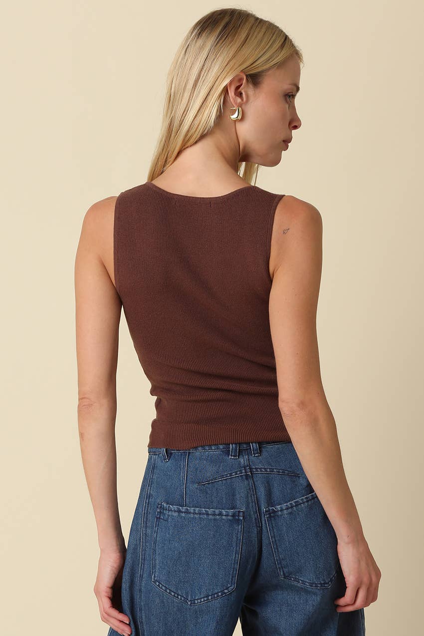 Coco Notch Neck Ribbed Tank