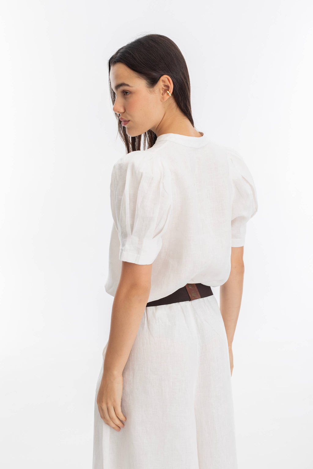 LANHTROPY Athina Linen Shirt - White