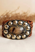 Lula Natura WIDE EXTENDED BROWN LEATHER BELT MARTE v