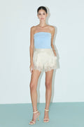 Lace Trimmed Satin Shorts