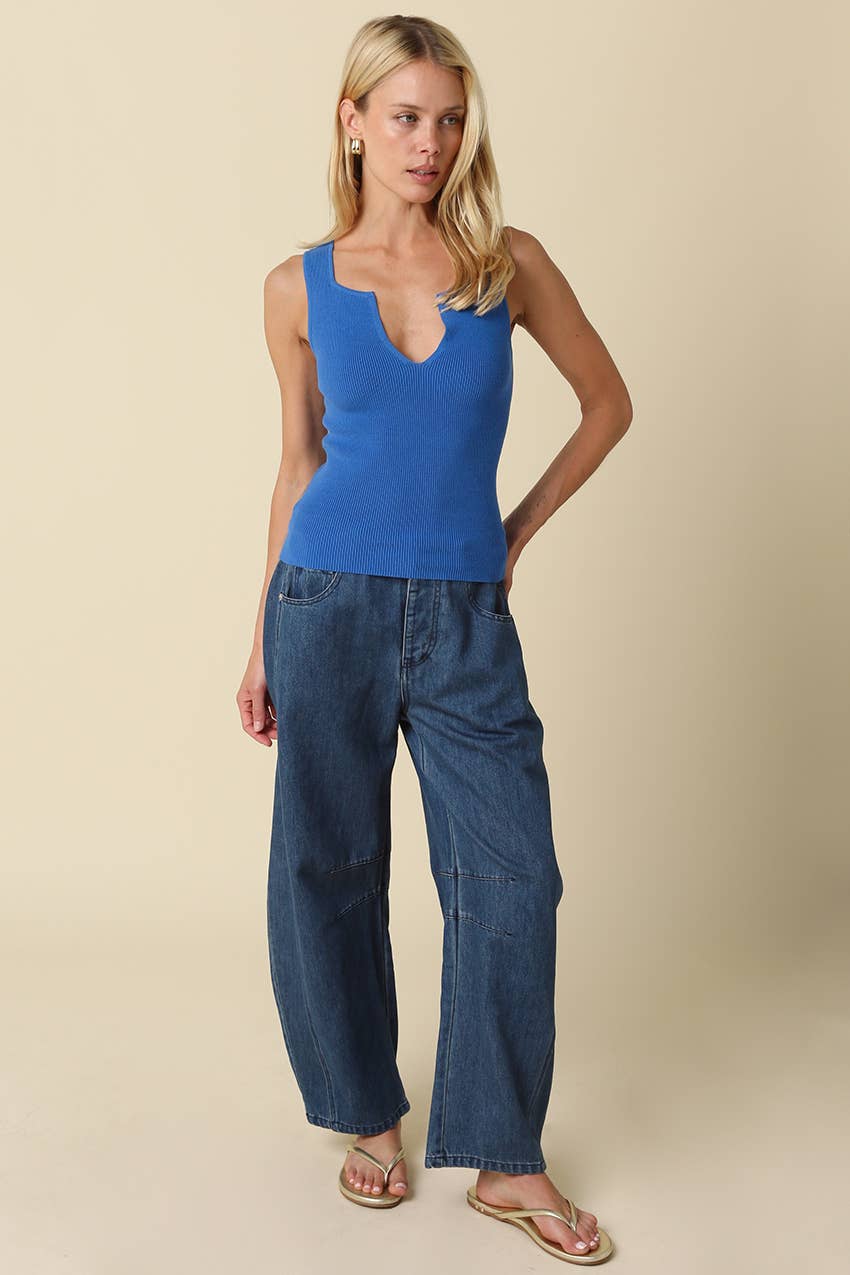 Coco Notch Neck Ribbed Tank